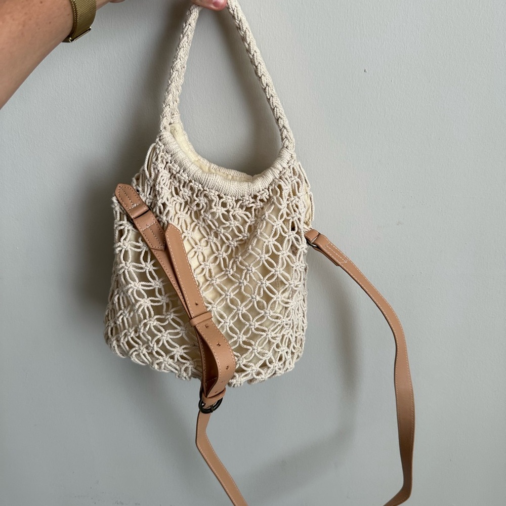 Universal Thread Tan and Cream Woven Crossbody Bag
